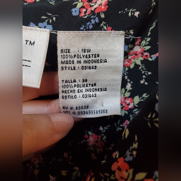 Vintage Black Ditsy Floral Maxi Dress by Kathy Lee Woman 18W - Picture 5 of 10